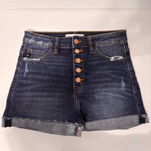 Kancan ALLISON Denim Shorts Size Small Cuffed Hem High Rise